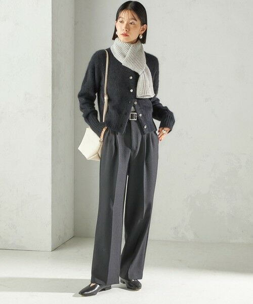 SHIPS / シップス マフラー・ショール・スヌード・ストール | 細幅 刺繍 ニット マフラー | 詳細11