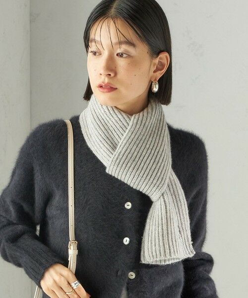 SHIPS / シップス マフラー・ショール・スヌード・ストール | 細幅 刺繍 ニット マフラー | 詳細7