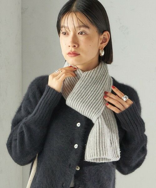 SHIPS / シップス マフラー・ショール・スヌード・ストール | 細幅 刺繍 ニット マフラー | 詳細9