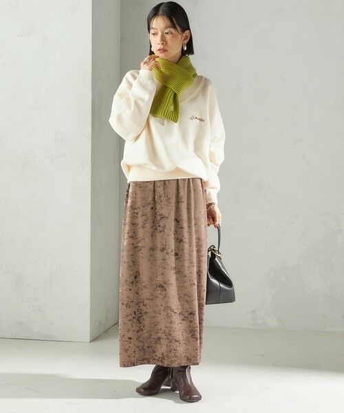 SHIPS / シップス マフラー・ショール・スヌード・ストール | 細幅 刺繍 ニット マフラー | 詳細20