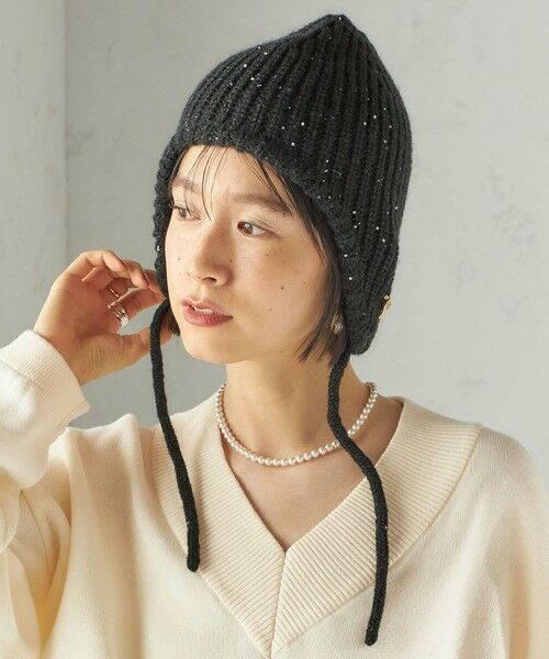 SHIPS / シップス ニットキャップ | perah: ブローチ 付 イヤー フラップ ラメ ニット キャップ | 詳細21