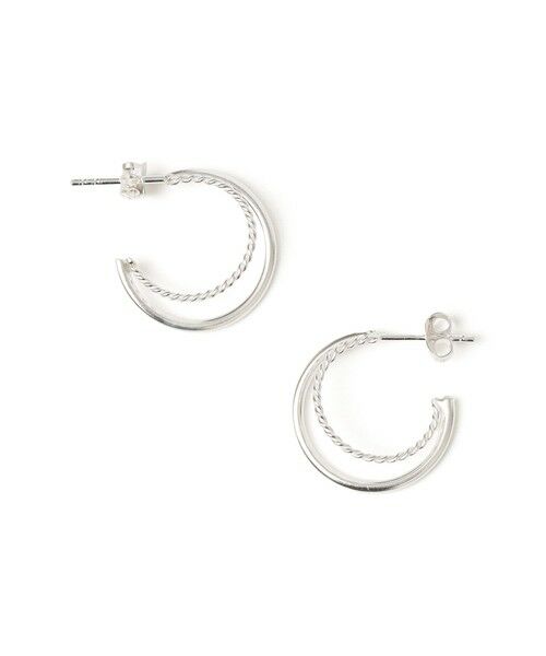 SHIPS / シップス ピアス・イヤリング | Luasifar:2ライン サークル ピアス（シルバー）