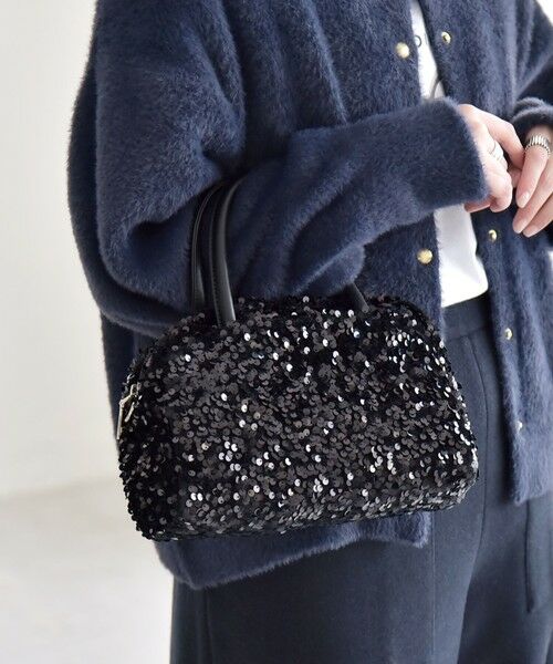 SHIPS / シップス ショルダーバッグ | quaranciel: 2way スパンコール スクエア ボストン ショルダーバッグ | 詳細1