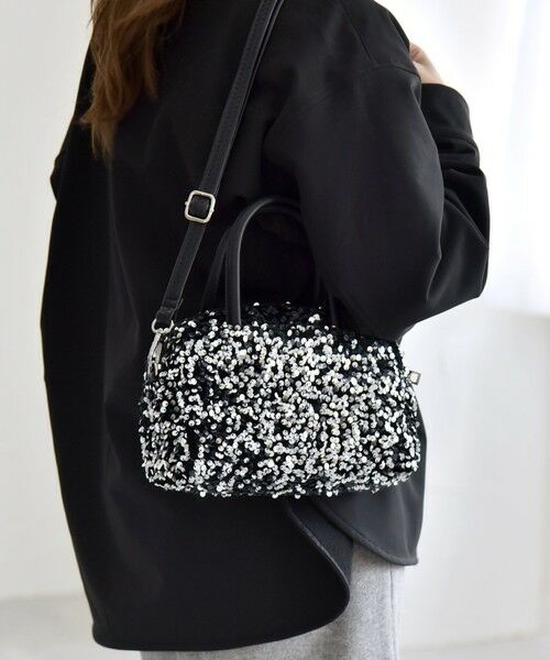 SHIPS / シップス ショルダーバッグ | quaranciel: 2way スパンコール スクエア ボストン ショルダーバッグ | 詳細23