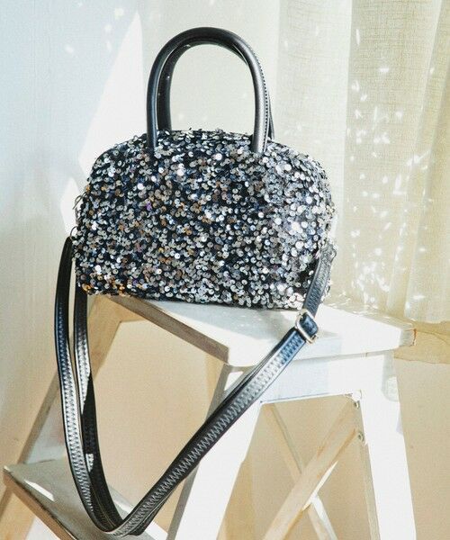 SHIPS / シップス ショルダーバッグ | quaranciel: 2way スパンコール スクエア ボストン ショルダーバッグ | 詳細30