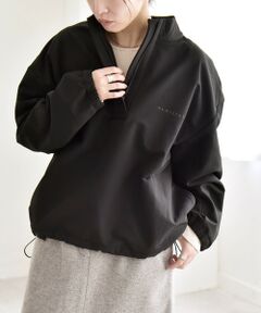 SHIPS / シップス その他トップス | quaranciel:〈洗濯機可能〉ハーフ ジップ ロゴ 刺繍 ドロスト プルオーバー