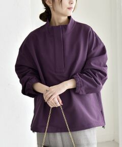 SHIPS / シップス その他トップス | quaranciel:〈洗濯機可能〉ハーフ ジップ ロゴ 刺繍 ドロスト プルオーバー