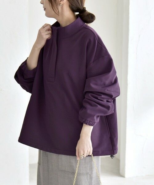 SHIPS / シップス その他トップス | quaranciel:〈洗濯機可能〉ハーフ ジップ ロゴ 刺繍 ドロスト プルオーバー | 詳細13