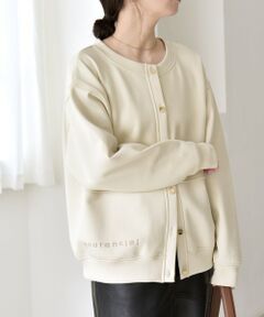 SHIPS / シップス スウェット | quaranciel:〈洗濯機可能〉スタッズ ロゴ ダンボール スウェット カーディガン