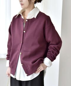 SHIPS / シップス スウェット | quaranciel:〈洗濯機可能〉スタッズ ロゴ ダンボール スウェット カーディガン