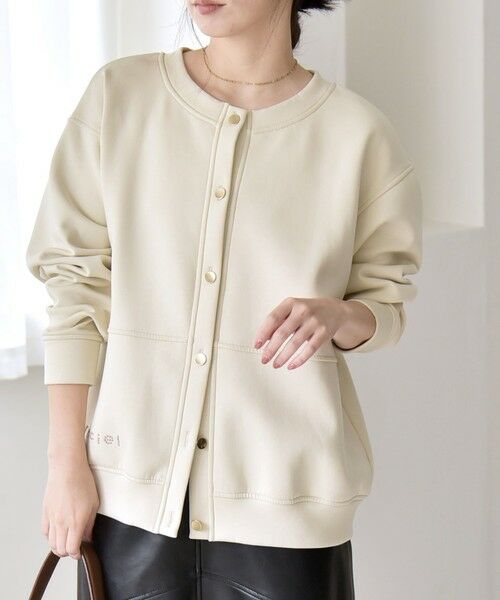 SHIPS / シップス スウェット | quaranciel:〈洗濯機可能〉スタッズ ロゴ ダンボール スウェット カーディガン | 詳細6