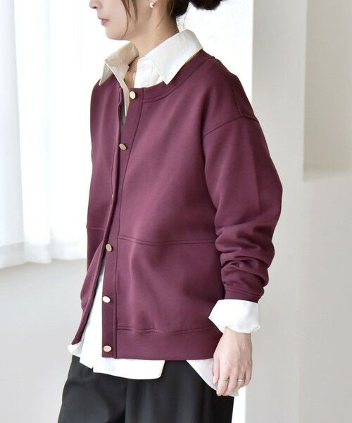 SHIPS / シップス スウェット | quaranciel:〈洗濯機可能〉スタッズ ロゴ ダンボール スウェット カーディガン | 詳細15