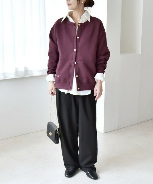 SHIPS / シップス スウェット | quaranciel:〈洗濯機可能〉スタッズ ロゴ ダンボール スウェット カーディガン | 詳細11