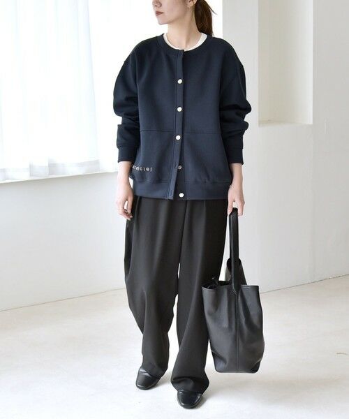 SHIPS / シップス スウェット | quaranciel:〈洗濯機可能〉スタッズ ロゴ ダンボール スウェット カーディガン | 詳細20