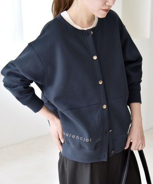 SHIPS / シップス スウェット | quaranciel:〈洗濯機可能〉スタッズ ロゴ ダンボール スウェット カーディガン | 詳細22