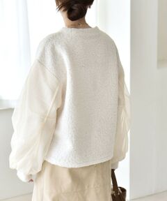 SHIPS / シップス カットソー | quaranciel:〈洗濯機可能〉ボア × チュール コンビ クルーネック プルオーバー