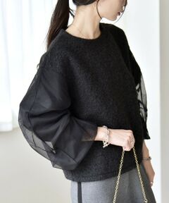 SHIPS / シップス カットソー | quaranciel:〈洗濯機可能〉ボア × チュール コンビ クルーネック プルオーバー