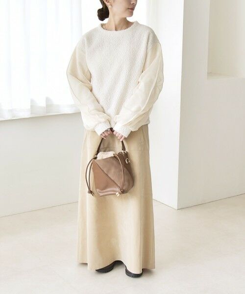 SHIPS / シップス カットソー | quaranciel:〈洗濯機可能〉ボア × チュール コンビ クルーネック プルオーバー | 詳細1