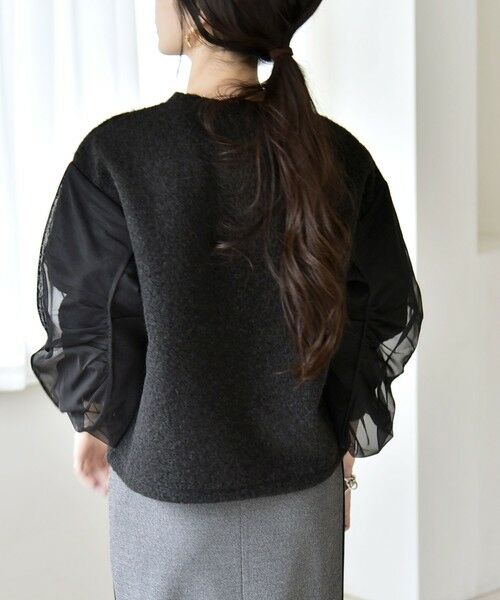 SHIPS / シップス カットソー | quaranciel:〈洗濯機可能〉ボア × チュール コンビ クルーネック プルオーバー | 詳細18