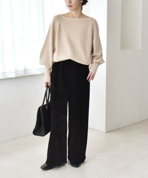 SHIPS / シップス その他パンツ | quaranciel:〈洗濯機可能〉ポリエステル ベロア ピンタック イージー ワイド パンツ | 詳細1