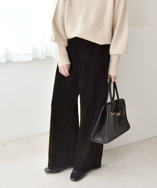 SHIPS / シップス その他パンツ | quaranciel:〈洗濯機可能〉ポリエステル ベロア ピンタック イージー ワイド パンツ | 詳細3