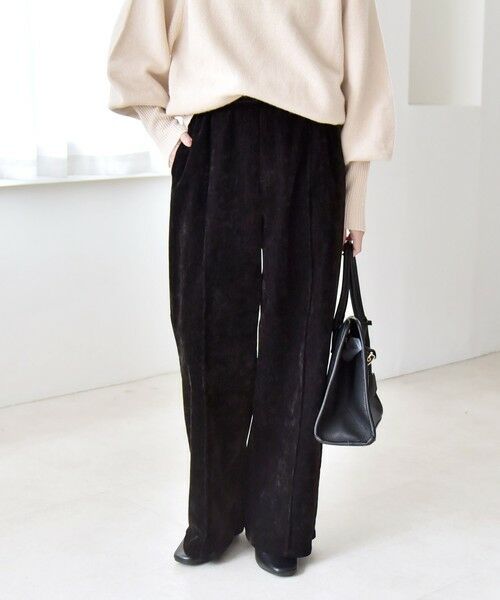 SHIPS / シップス その他パンツ | quaranciel:〈洗濯機可能〉ポリエステル ベロア ピンタック イージー ワイド パンツ | 詳細4