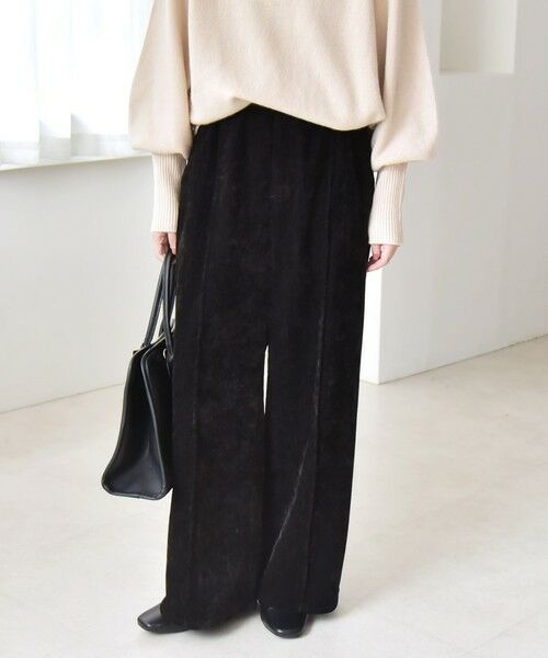 SHIPS / シップス その他パンツ | quaranciel:〈洗濯機可能〉ポリエステル ベロア ピンタック イージー ワイド パンツ | 詳細5