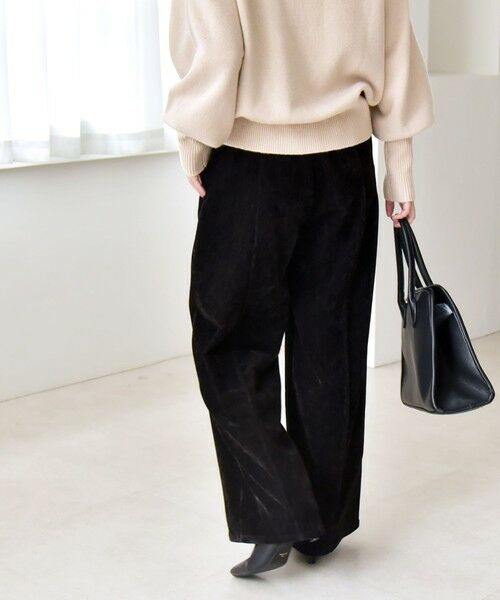 SHIPS / シップス その他パンツ | quaranciel:〈洗濯機可能〉ポリエステル ベロア ピンタック イージー ワイド パンツ | 詳細6