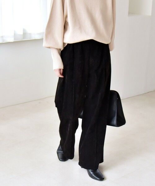 SHIPS / シップス その他パンツ | quaranciel:〈洗濯機可能〉ポリエステル ベロア ピンタック イージー ワイド パンツ | 詳細7