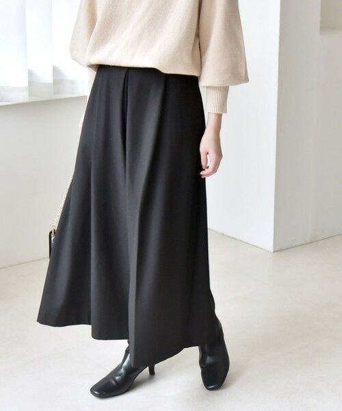 SHIPS for women/シップスウィメン 《予約》quaranciel:〈洗濯機可能〉ウォーム タック ワイド キュロット パンツ ブラック 38