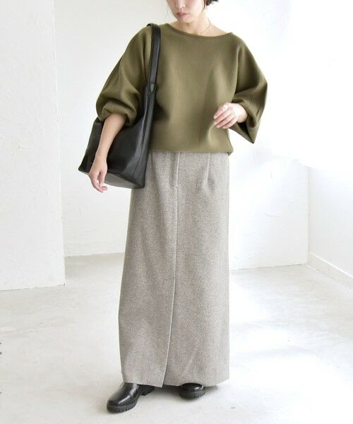 SHIPS / シップス ロング・マキシ丈スカート | quaranciel: エア ニードル Iライン スリット スカート | 詳細1