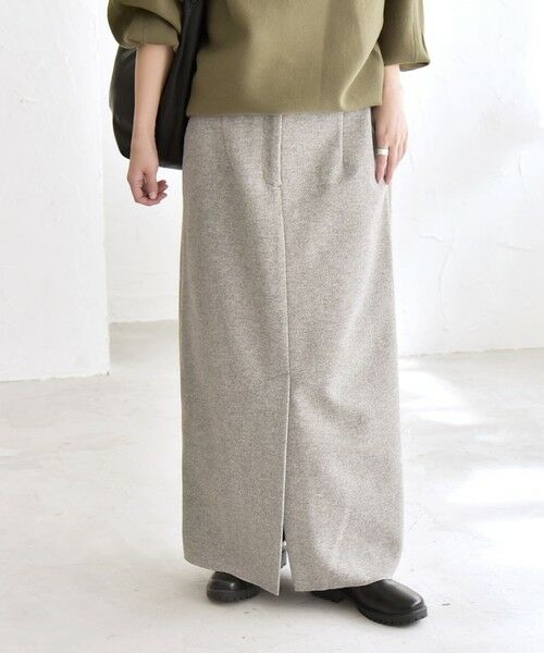 SHIPS / シップス ロング・マキシ丈スカート | quaranciel: エア ニードル Iライン スリット スカート | 詳細3