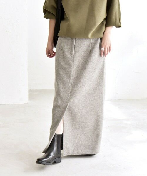 SHIPS / シップス ロング・マキシ丈スカート | quaranciel: エア ニードル Iライン スリット スカート | 詳細4