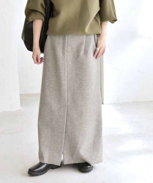 SHIPS / シップス ロング・マキシ丈スカート | quaranciel: エア ニードル Iライン スリット スカート | 詳細6