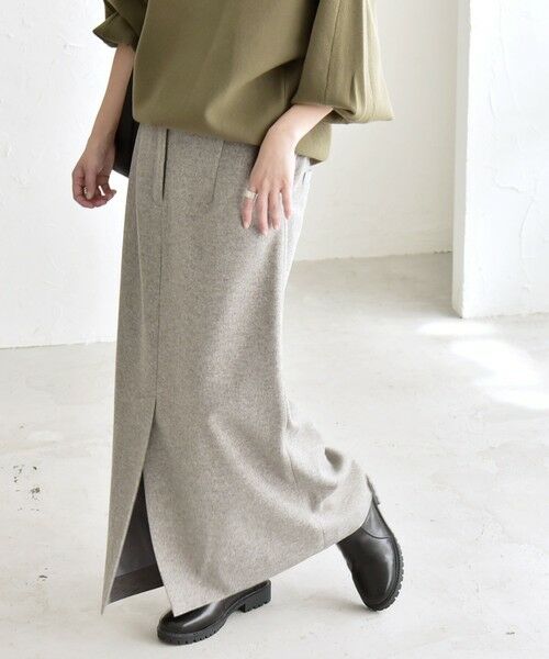 SHIPS / シップス ロング・マキシ丈スカート | quaranciel: エア ニードル Iライン スリット スカート | 詳細7