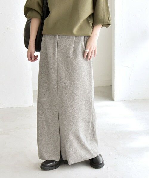 SHIPS / シップス ロング・マキシ丈スカート | quaranciel: エア ニードル Iライン スリット スカート | 詳細8