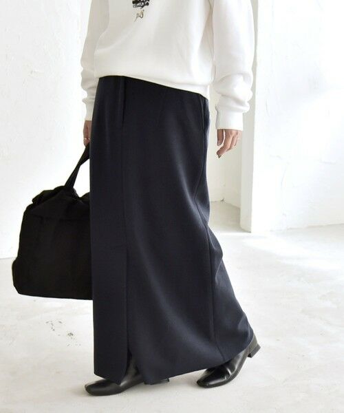 SHIPS / シップス ロング・マキシ丈スカート | quaranciel: エア ニードル Iライン スリット スカート | 詳細23
