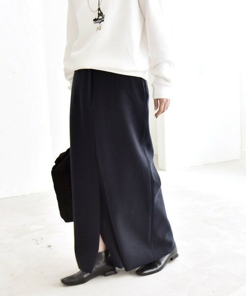 SHIPS / シップス ロング・マキシ丈スカート | quaranciel: エア ニードル Iライン スリット スカート | 詳細24