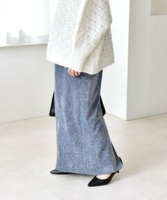 SHIPS / シップス ロング・マキシ丈スカート | quaranciel:〈洗濯機可能〉ポリエステル ベロア Iライン イージー スカート