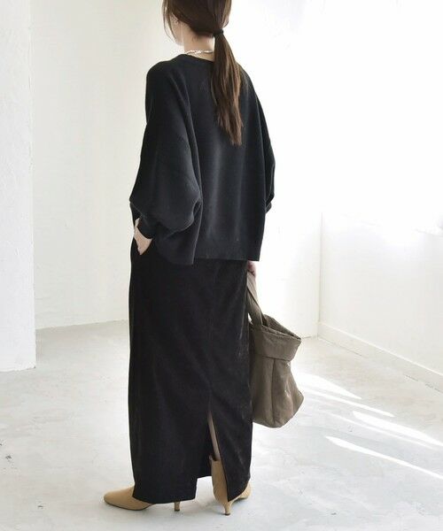 SHIPS / シップス ロング・マキシ丈スカート | quaranciel:〈洗濯機可能〉ポリエステル ベロア Iライン イージー スカート | 詳細2