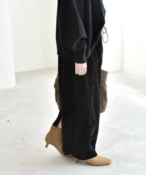 SHIPS / シップス ロング・マキシ丈スカート | quaranciel:〈洗濯機可能〉ポリエステル ベロア Iライン イージー スカート | 詳細6