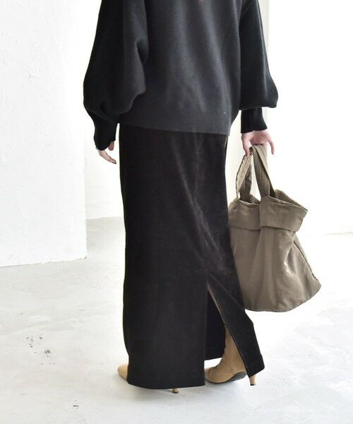 SHIPS / シップス ロング・マキシ丈スカート | quaranciel:〈洗濯機可能〉ポリエステル ベロア Iライン イージー スカート | 詳細7