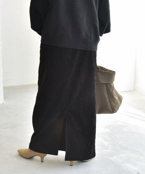 SHIPS / シップス ロング・マキシ丈スカート | quaranciel:〈洗濯機可能〉ポリエステル ベロア Iライン イージー スカート | 詳細8