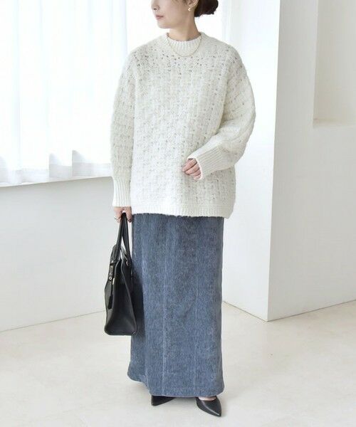 SHIPS / シップス ロング・マキシ丈スカート | quaranciel:〈洗濯機可能〉ポリエステル ベロア Iライン イージー スカート | 詳細12