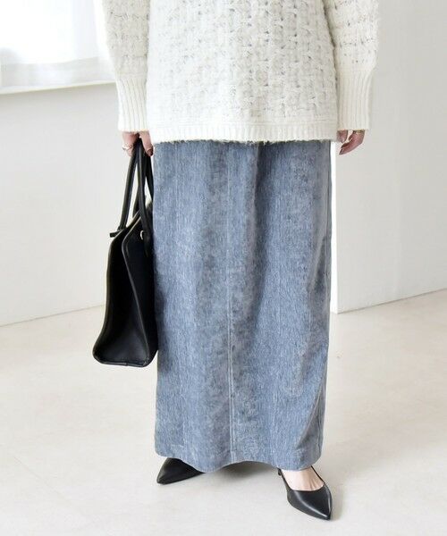 SHIPS / シップス ロング・マキシ丈スカート | quaranciel:〈洗濯機可能〉ポリエステル ベロア Iライン イージー スカート | 詳細14