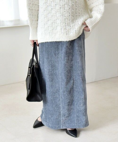 SHIPS / シップス ロング・マキシ丈スカート | quaranciel:〈洗濯機可能〉ポリエステル ベロア Iライン イージー スカート | 詳細15