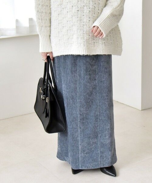 SHIPS / シップス ロング・マキシ丈スカート | quaranciel:〈洗濯機可能〉ポリエステル ベロア Iライン イージー スカート | 詳細16