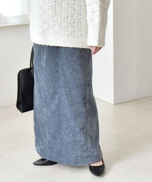 SHIPS / シップス ロング・マキシ丈スカート | quaranciel:〈洗濯機可能〉ポリエステル ベロア Iライン イージー スカート | 詳細18
