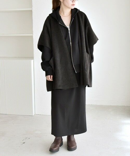 SHIPS / シップス その他アウター | quaranciel: ダブル パイル ニット ショート ポンチョ コート | 詳細1