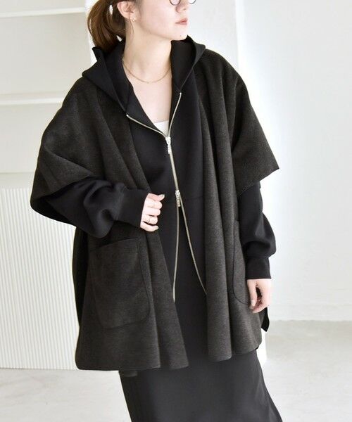 SHIPS / シップス その他アウター | quaranciel: ダブル パイル ニット ショート ポンチョ コート | 詳細4